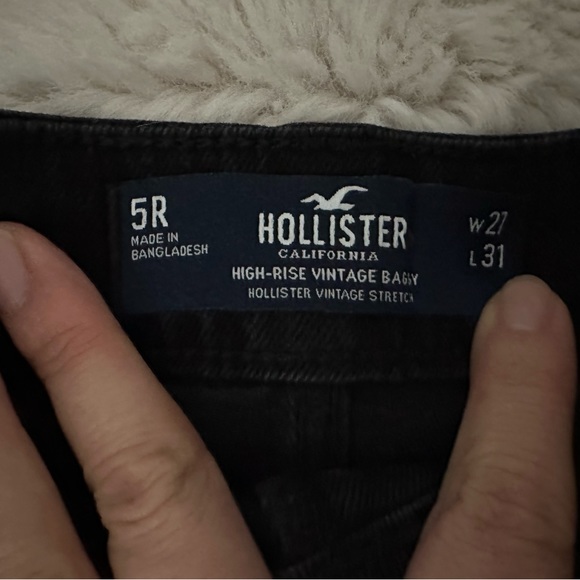 NWT Hollister High-Rise Baggy Wide Leg Jeans in Washed Black Size 5 or 27 - Picture 9 of 13